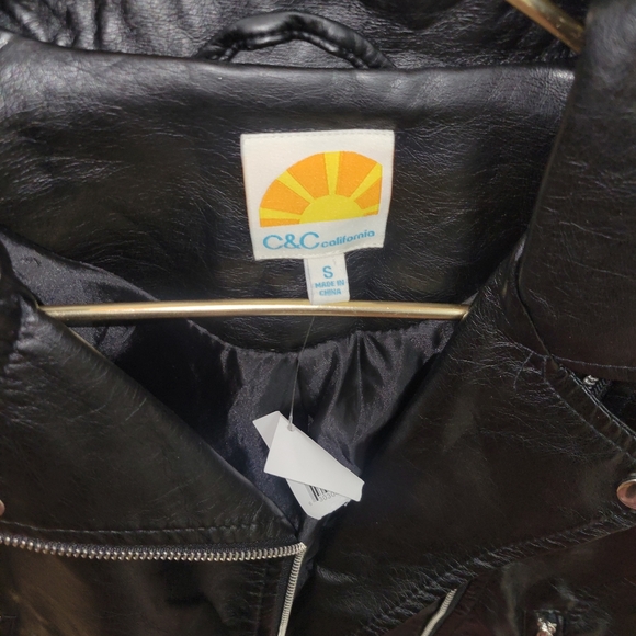 C&C California Black Vegan Leather Moto Jacket - Picture 2 of 2